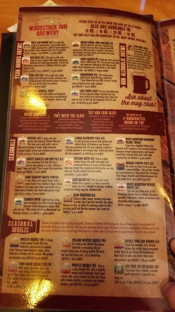 Woodstock Inn Brewery Menu - Image 5